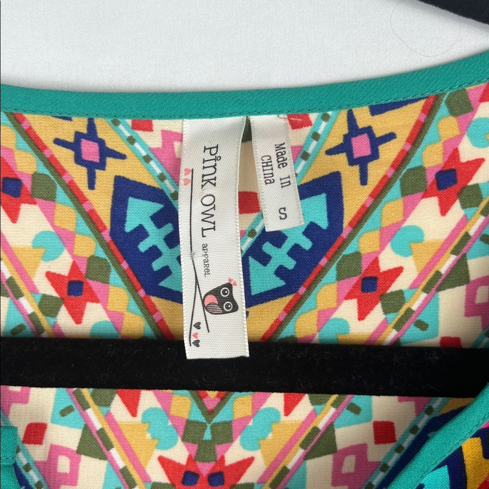 Pink Owl Multicolor Geometric Blouse - Picture 3 of 7